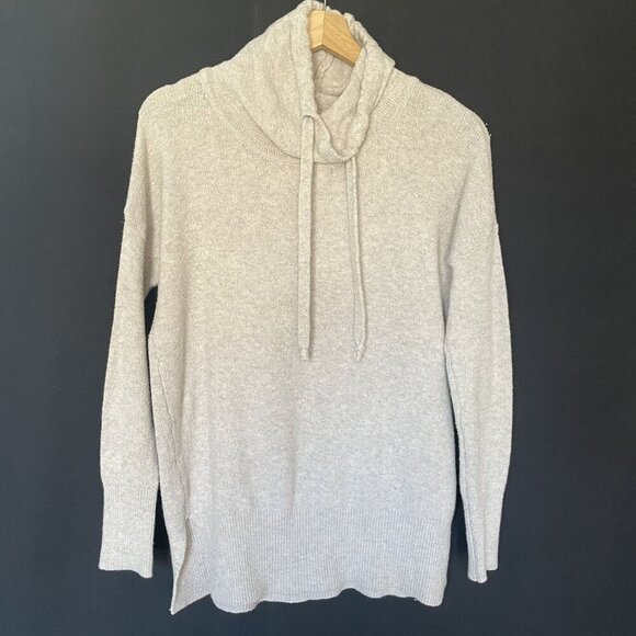 Ruby Moon M Womens Gray Cowl Neck Sweater Drawstring Medium Cotton/Nylon Blend - Picture 1 of 7